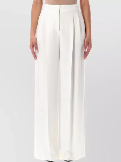 Alberta Ferretti Pantalone Dalla Gamba Ampia In Crepe Stretch Bianco  Donna In White