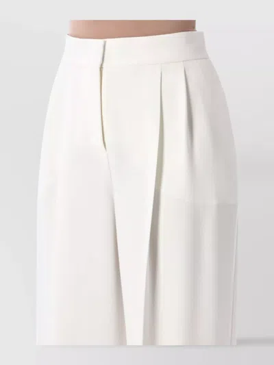 Alberta Ferretti Pantalone Dalla Gamba Ampia In Crepe Stretch Bianco  Donna In White