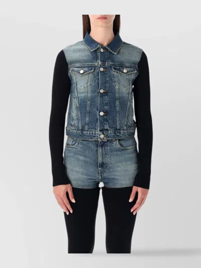 Coperni Hybrid Denim And Knit Jacket In Multi