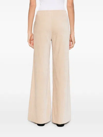 Forte Forte High-waisted Wide Leg Velvet Trousers In Nude