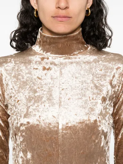 Forte Forte Women Velvet Turtle-neck Sweater In Brown