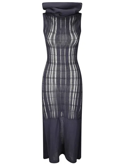 Our Legacy Long Sleeveless Dress With Wide Turtleneck In Gray