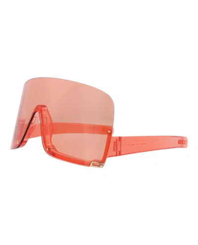 Pre-owned Gucci Women's  Shieldframe Injection Sunglasses In Red Red Red (gg1631s/30014922/001)