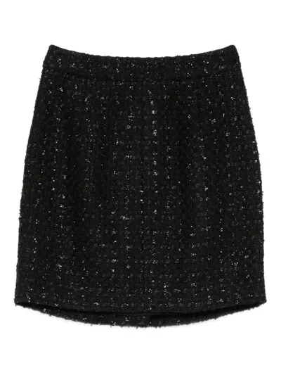 Emporio Armani Wool Blend Mini Skirt In Black