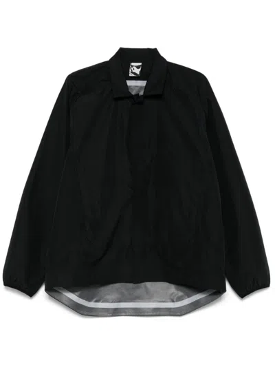 Gr10k Rural Shirt Jacket Asymmetric Hem In Black