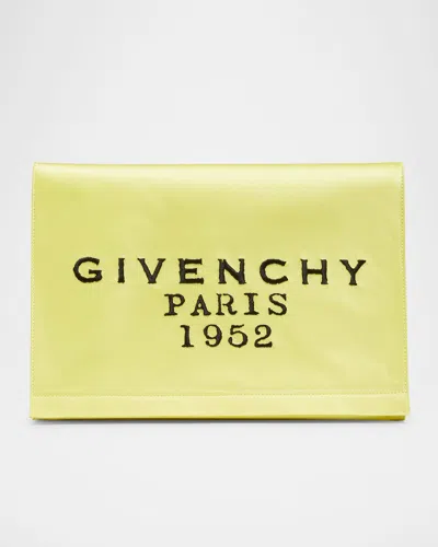 Givenchy Pattern Pochette In Satin With Logo Embroidery
