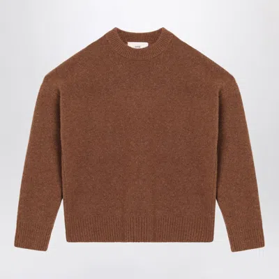 Ami Alexandre Mattiussi Ami Paris Hazelnut Ami De Coeur Sweater Men In Brown
