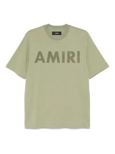 Amiri Stencil Crewneck Short Sleeves T-shirt In Green