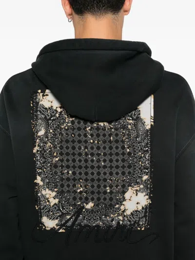 Amiri Men Hoodie With Embroidery And Drawstring In Black