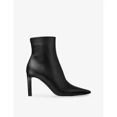 Jimmy Choo Pointed Toe High-heeled Ankle Boots In Black Calfskin Leather