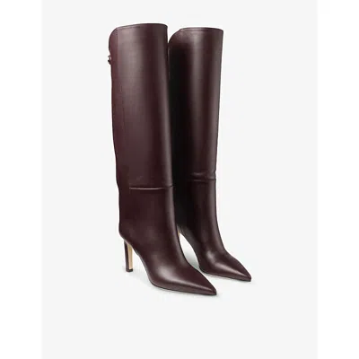 Jimmy Choo Alizze Ks 85 Boot In Deep Merlotleather In Burgundy