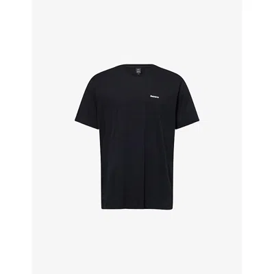 Finisterre Mens Black Harlyn Logo-print Cotton T-shirt Xl In Black