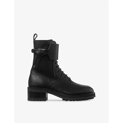 Jimmy Choo Rosabel Flat Black Leather Ankle Boots In Multi