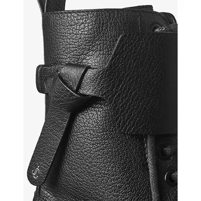 Jimmy Choo Rosabel Flat Black Leather Ankle Boots In Multi