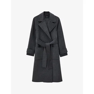 Joseph Womens Smoke Arline Double-face Wool And Cashmere-blend Coat In Gray
