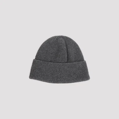 Giorgio Armani Ribbed Cashmere Beanie With Folded Cuff In Gray