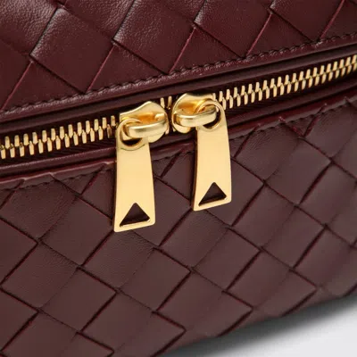 Bottega Veneta Bordeaux Vanity Case With Intrecciato Motiv In Leather Woman In Red
