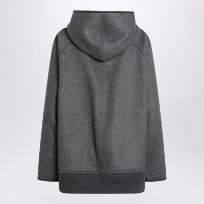 Bottega Veneta Double Wool Blouson Jacket With Leather Trims In Gray