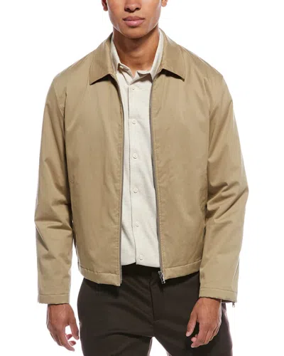 Theory Blouson Zip Jacket In Stretch Cotton Twill In Brown