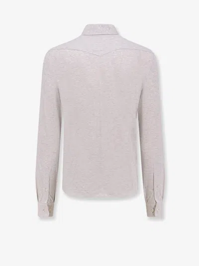 Brunello Cucinelli Men Cotton Leisure Fit Shirt In Neutral