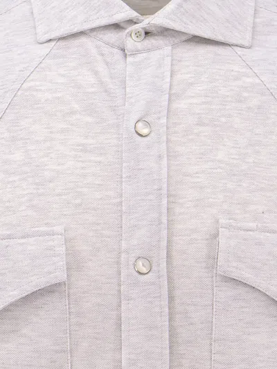 Brunello Cucinelli Men Cotton Leisure Fit Shirt In Neutral