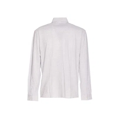 Brunello Cucinelli Men Cotton Piquet Shirt In White
