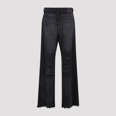 Diesel High-waisted Wide-leg Jeans With Edgy Raw Hem In Black