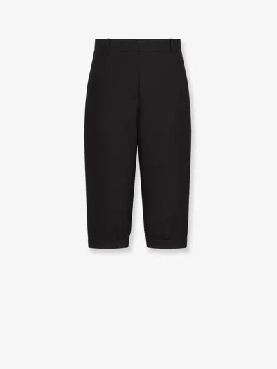 Dior Women Virgin Wool And Silk Grain De Poudre Bermuda Shorts In Black