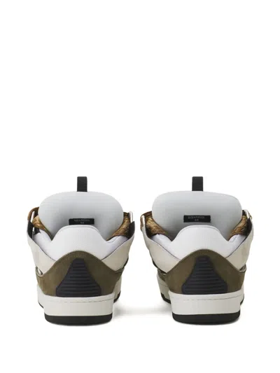 Lanvin Curb Leather Sneakers In White