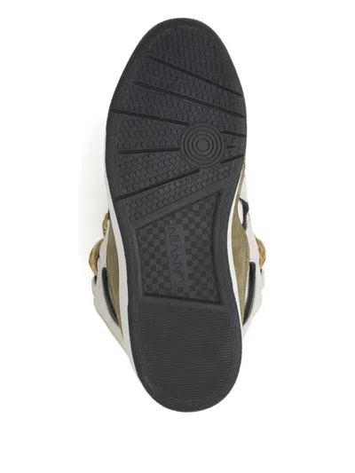 Lanvin Curb Leather Sneakers In White