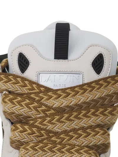 Lanvin Curb Leather Sneakers In White