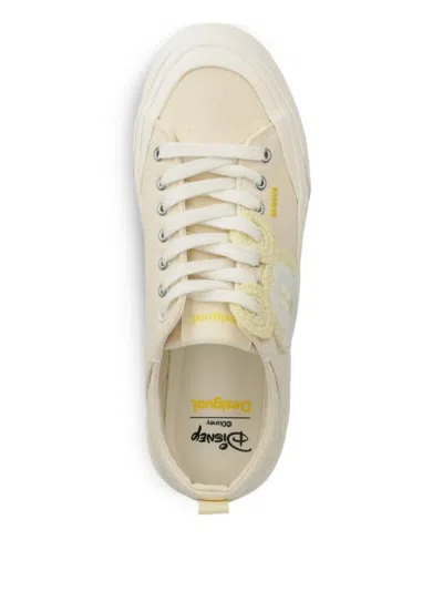 Desigual X Mickey Mouse Platform Lace-up Sneakers In Neutral