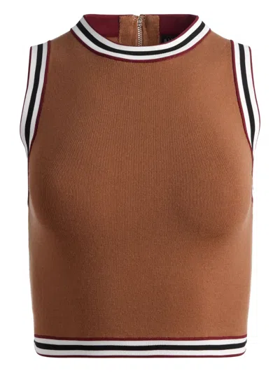 Alice And Olivia Amity Tank In Brown