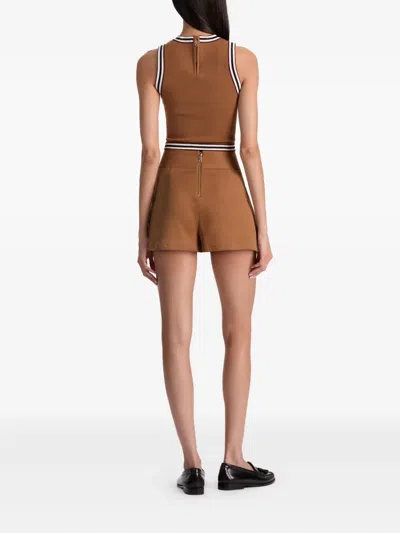 Alice And Olivia Amity Tank In Brown