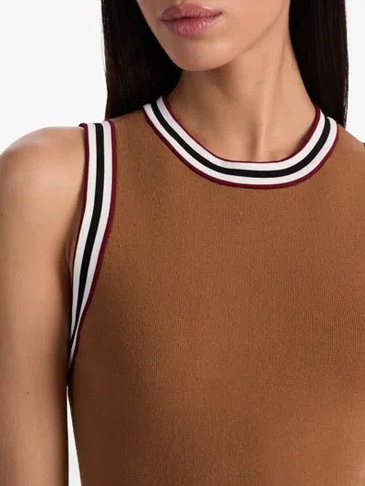 Alice And Olivia Amity Tank In Brown