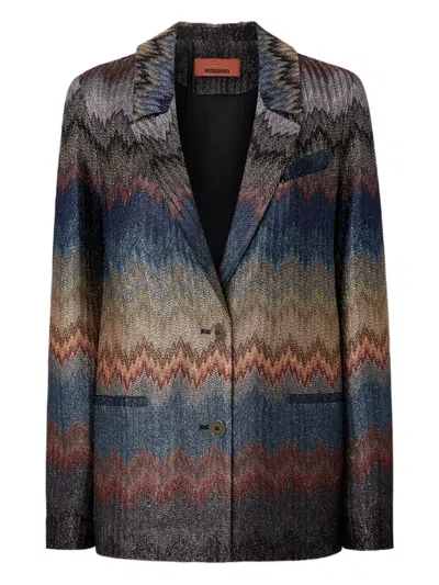 Missoni Einreiher-blazer Mit Schlangenmuster Und Lamé-fäden In Multi