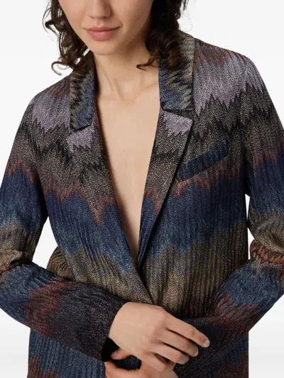 Missoni Einreiher-blazer Mit Schlangenmuster Und Lamé-fäden In Multi