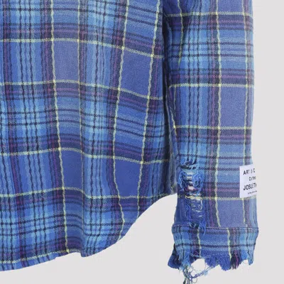 Gallery Dept. Mens Blue Multi Marley Flannel Checked Cotton Shirt In Blue