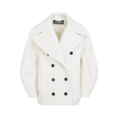 Jacquemus Womens Off-white Le Caban Double-breasted Wool Jacket In White