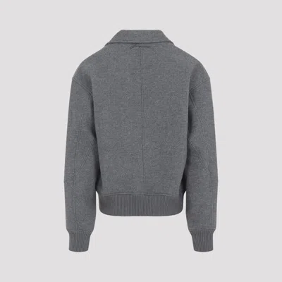 Jacquemus Mens Grey Feltro Pointed-collar Wool Bomber Jacket In Gray