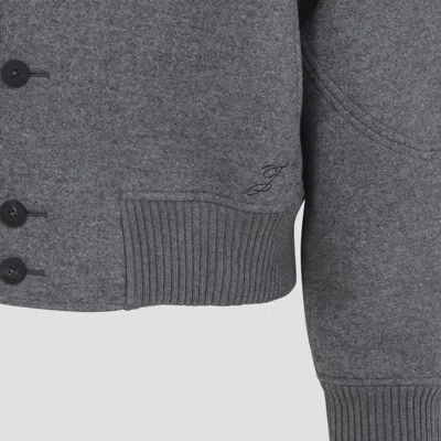 Jacquemus Mens Grey Feltro Pointed-collar Wool Bomber Jacket In Gray