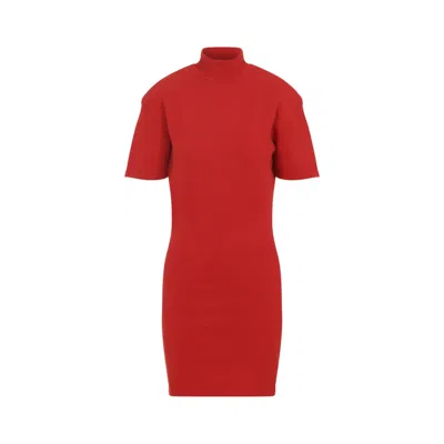 Jacquemus Womens Red La Robe Maille High-neck Wool Mini Dress In Red