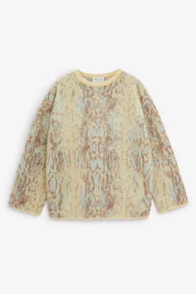Forte Forte Snakeskin-pattern Crew-neck Sweater In Yellow
