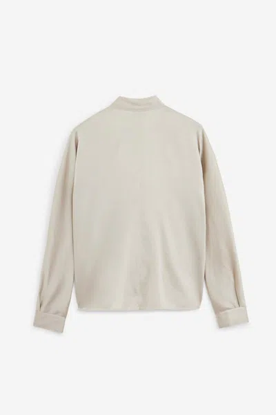 Forte Forte Silk Blend Long-sleeved Shirt With Tassel Detail In White