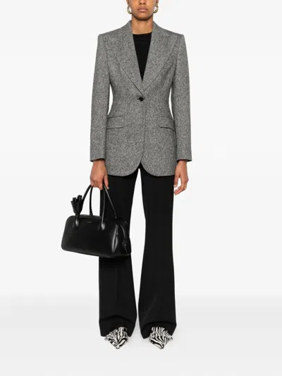 Dolce & Gabbana Straight-leg High Waist Trousers With Wide Leg In Black