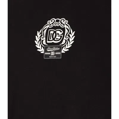 Dolce & Gabbana Crewneck Sweatshirt With Ribbed Cuffs And Hem In Black