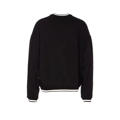Dolce & Gabbana Crewneck Sweatshirt With Ribbed Cuffs And Hem In Black