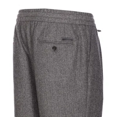 Dolce & Gabbana Trousers Tailored Herringbone Pattern In Gray