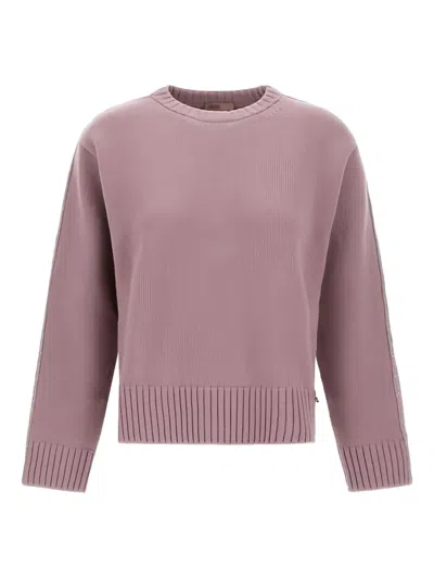 Herno Crew Neck Long Sleeve Sweater In Pink