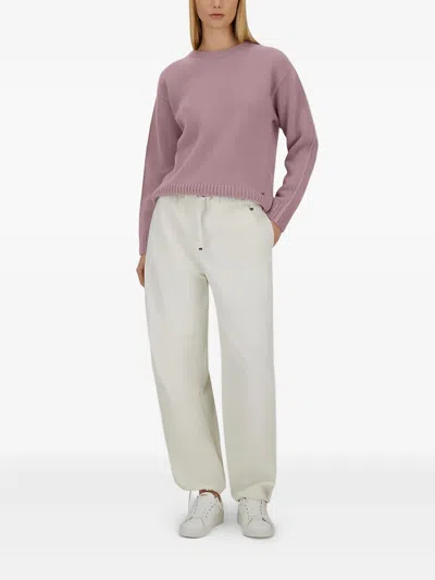 Herno Crew Neck Long Sleeve Sweater In Pink